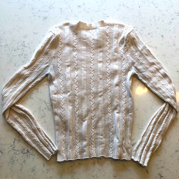 American Eagle Long Sleeve Light Sweater Cream - Picture 5 of 5